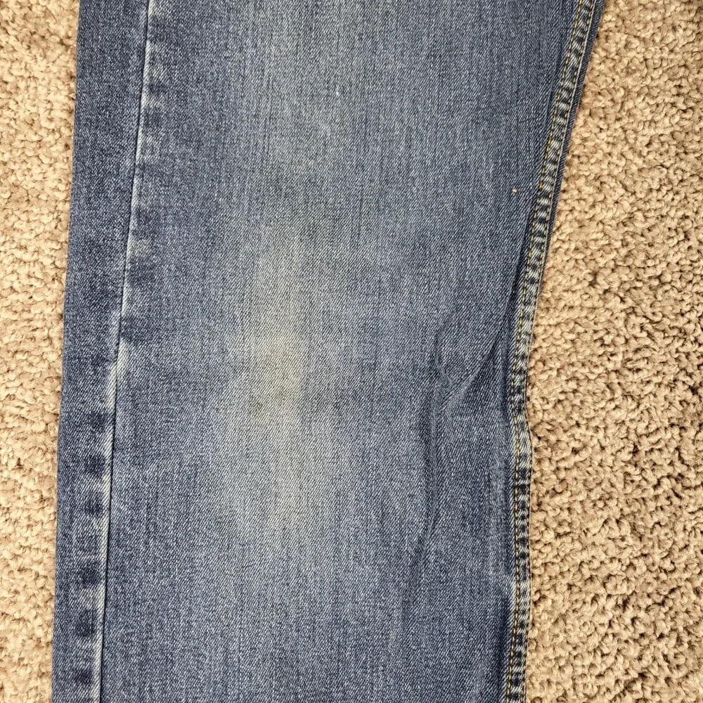 Levi's 505 Regular Fit Jeans Mens 34x34 Blue Distressed Straight Leg‎ Denim
